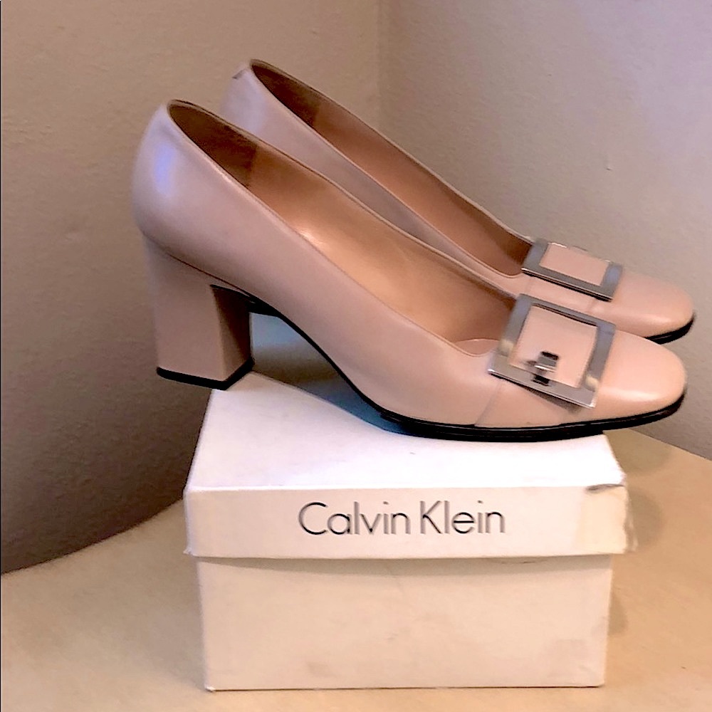 Calvin Klein collection Nude block heel pumps